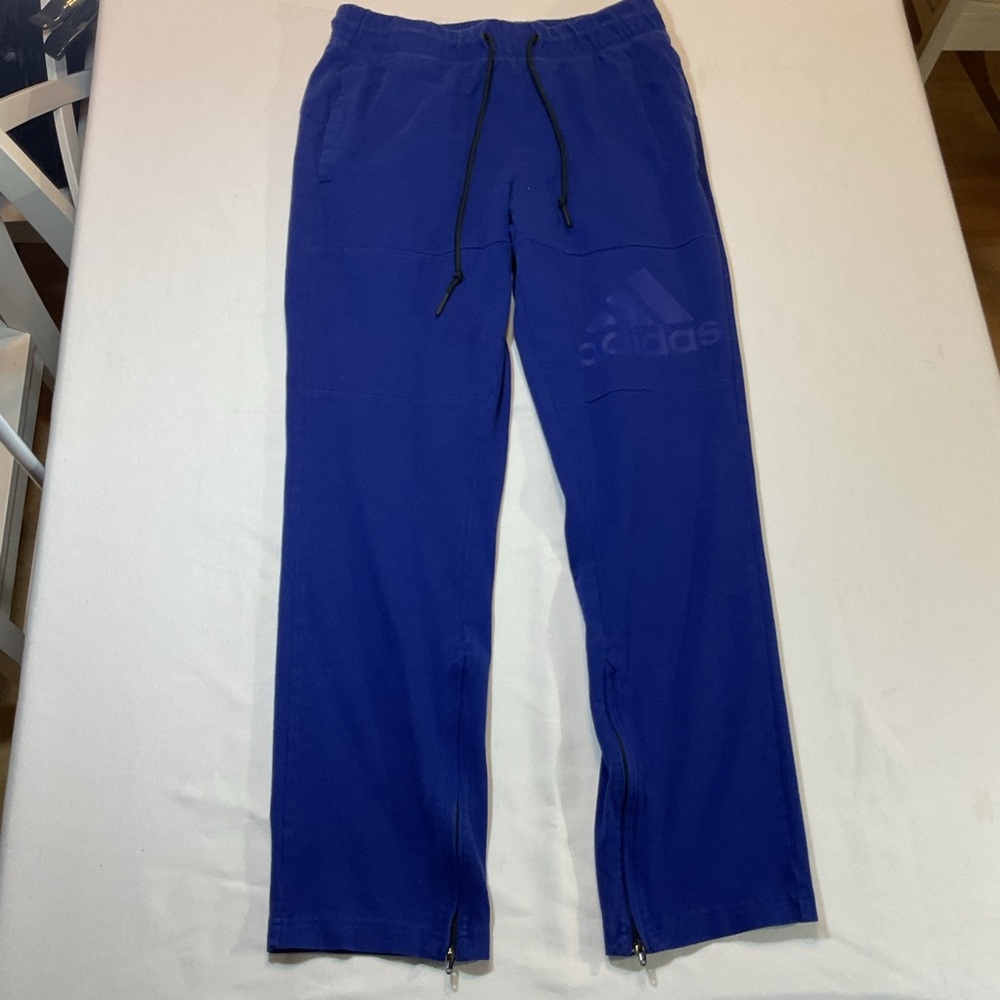 Adidas Z.NE. Joggers Royal Blue Sweat Pants Drawstring, Ankle Zippers Size Large
